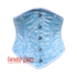 Turquoise And White Brocade Gothic Waist Trainer Underbust Waspie Corset