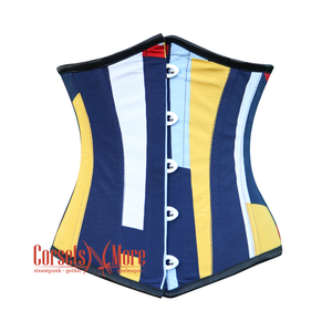 Multi Color Printed Plus Size Underbust Waist Training Corset Bustier Top