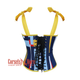 Multi Color Printed Corset With Strap Bustier Overbust Top