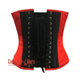 Red and Black Satin Pirate Sequins Work Costume Bustier Steampunk Waist Cincher Overbust Top