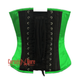 Plus Size Green and Black Satin Pirate Sequins Work Costume Bustier Steampunk Waist Cincher Overbust Top