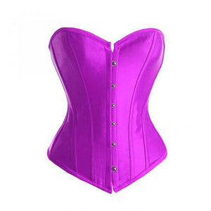 Purple Satin Gothic Corset Waist Training Costume Overbust Bustier