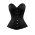 Black Brocade Double Bone Burlesque Overbust Waist Training Black Corset Top