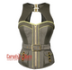 Olive Green Cotton Overbust Corset with Mesh Military Costume
